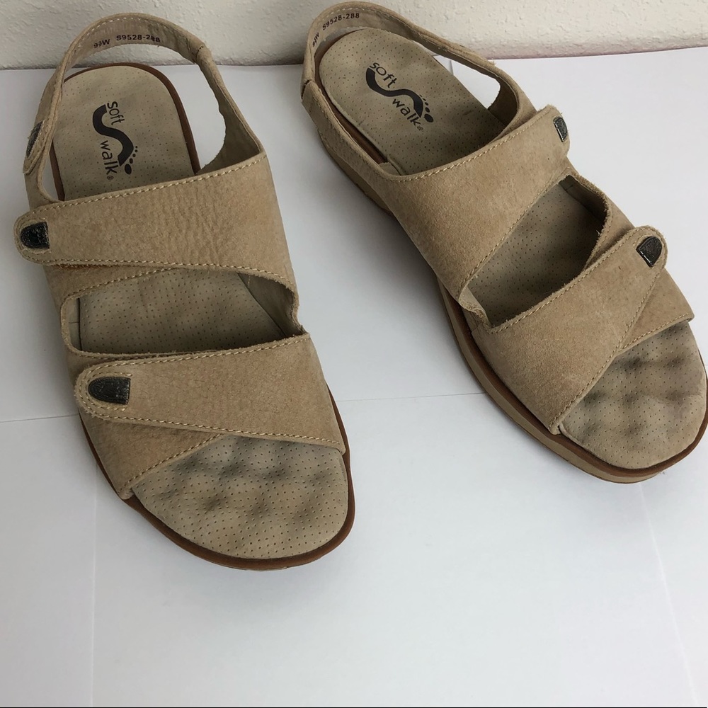 Softwalk Womens Leather Slingback Sandals 9.5